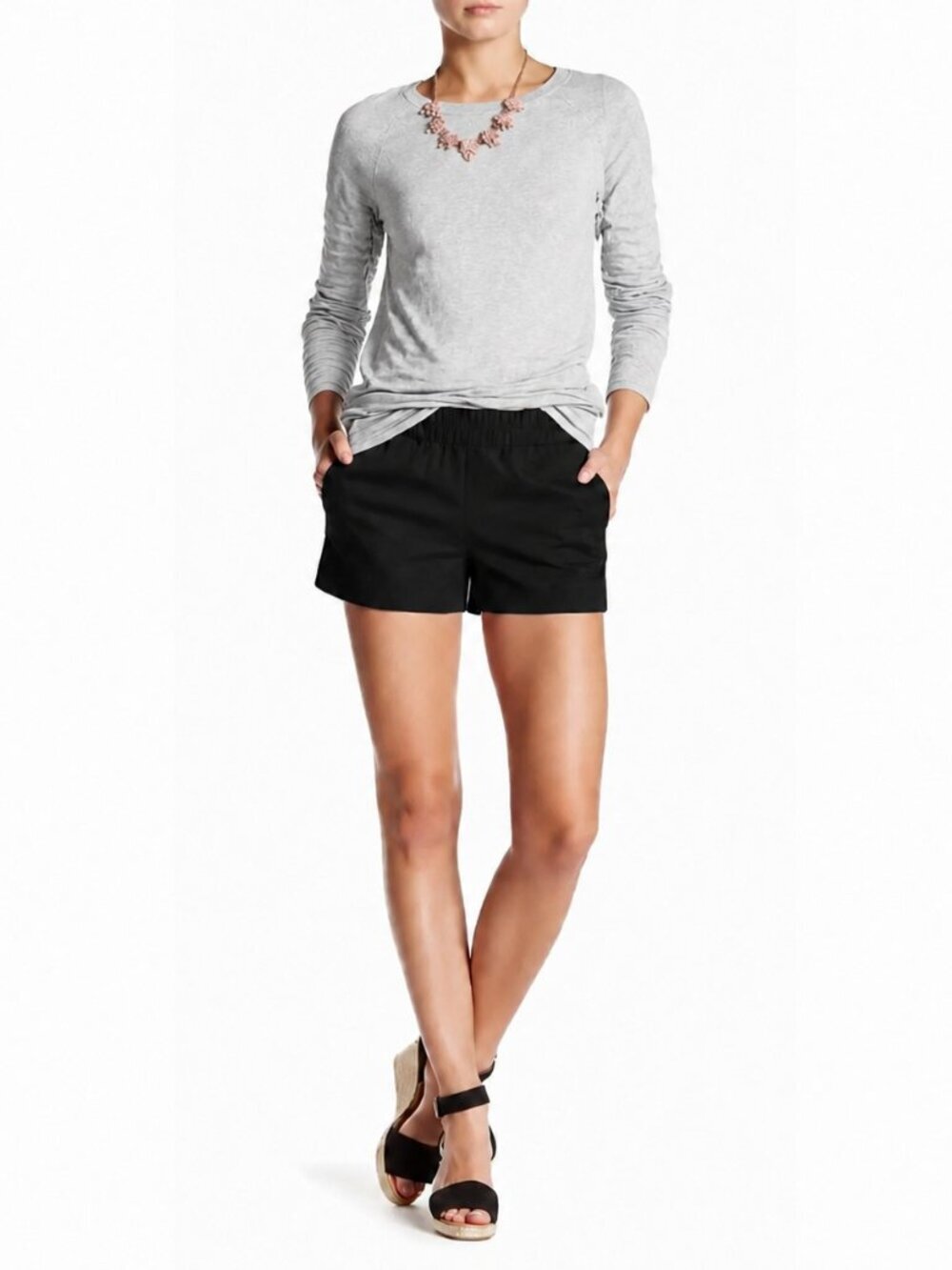 J. Crew Pull-On Jacquard Cotton Boardwalk Short Black 00 #A2855